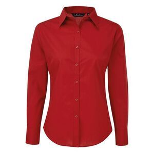 Premier Womens/Ladies Long-Sleeved Shirt / Red